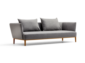 Lorea 3er-Sofa, Eiche, mit Bezug Wollstoff Sletta Kiesel