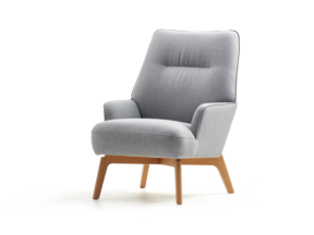 Fauteuil Coppa, Buche, mit Bezug Wollstoff Kaland Kiesel