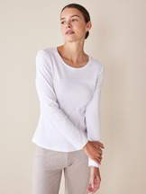 Shirt-Langarm, weiss