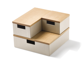 Scribble Kartonbox mit Holzdeckel Buche gesamt
