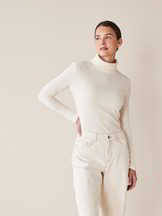 Rollkragenshirt Langarm, offwhite