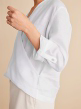 Bluse Wickeloptik, weiss