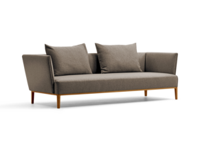 Lorea 3er-Sofa, Eiche, mit Bezug Wollstoff Stavang Torf