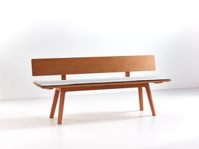 Holzbank Mirato mit Rückenlehne, Buche, L 180 x T 53,5 x H incl. RL 83,3 cm