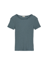 Kurzarmshirt Rippe, 63 topas melange ringel