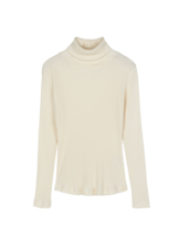 Rollkragenshirt aus Bio Baumwolle, natur