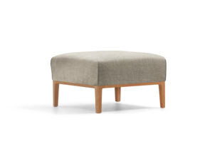 Hocker Lorea, mit Bezug Wollstoff Tano Natur, Buche