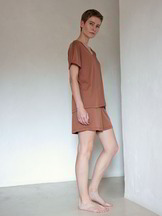 Pyjamashirt & Pyjamashort aus Baumwolljersey, nougat