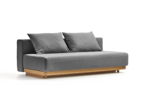 Schlafsofa Nebo, Bezug Wollstoff Stavang Stein, Eiche, inkl. 2 Kissen