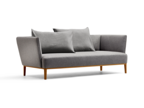 Lorea 2er-Sofa, Eiche, mit Bezug Wollstoff Sletta Kiesel