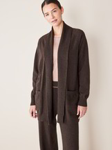 Strickjacke Überwurf, espresso