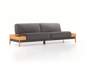 2er-Sofa Alani, B 212 x T 94 cm, Sitzhöhe in cm 44, mit Bezug Wollstoff Elverum Mocca (73), Buche