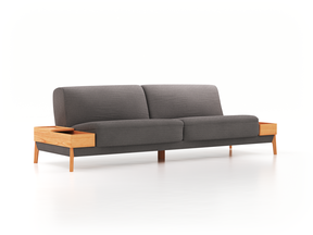 2er-Sofa Alani, B 212 x T 94 cm, Sitzhöhe in cm 44, mit Bezug Wollstoff Elverum Mocca (73), Buche