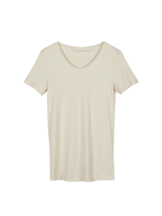 Kurzarmshirt aus Bio Baumwolle, perlmutt