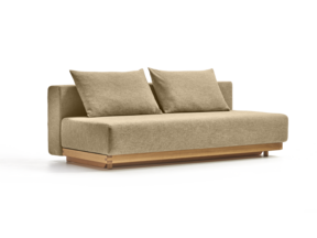Schlafsofa Nebo, Bezug Wollstoff Elverum Haselnuss, Buche, inkl. 2 Kissen