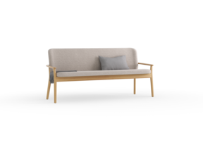 Polsterbank Kilian, 180 cm, Wollstoff Tano Natur, Eiche