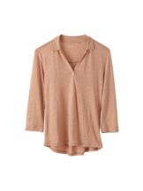Blusenshirt 3/4 Arm aus Leinen, sandelholz