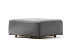 Hocker Sereno, bodennah, Eiche, Wollstoff Stavang Stein