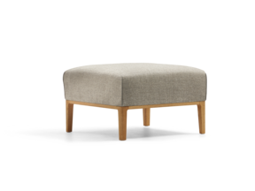 Hocker Lorea, mit Bezug Wollstoff Tano Natur, Eiche