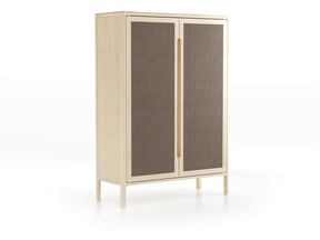 Vitrine Tenso, H= 142.4, Türfüllung Wollstoff Tano Natur (79), Esche