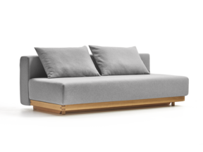 Schlafsofa Nebo, Bezug Wollstoff Kaland Kiesel, Eiche, inkl. 2 Kissen