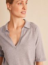 Pullover Halbarm, stein melange