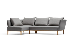 Lorea Ecksofa, Eiche, mit Bezug Wollstoff Elverum Mocca