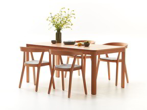 Ausziehtisch Tonda, Buche & Stuhl Asensio, Buche
