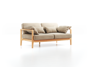 Einzelsofa Linera, schmal, Wollstoff Elverum Haselnuss (74), Buche