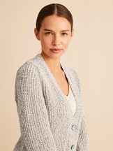 Strickjacke Langarm, mauve melange