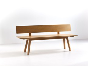 Holzbank Mirato mit Rückenlehne, Eiche, L 180 x T 53,5 x H incl. RL 83,3 cm