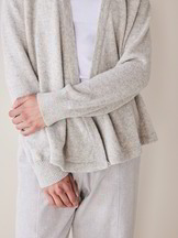 Pullover Wickeloptik, grau melange
