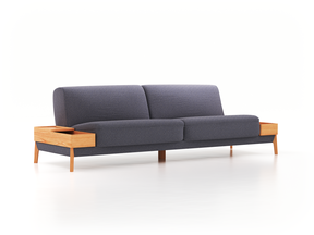 2er-Sofa Alani, B 212 x T 94 cm, Sitzhöhe in cm 44, mit Bezug Wollstoff Elverum Torfblau (82), Buche