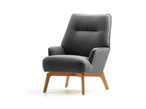Fauteuil Coppa, Buche, mit Bezug Wollstoff Kaland Schiefer