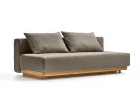 Schlafsofa Nebo, Bezug Wollstoff Kaland Torf, Eiche, inkl. 2 Kissen