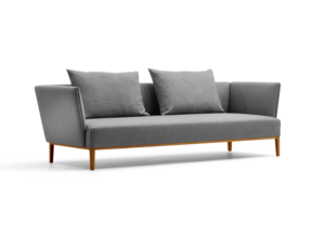 Lorea 3er-Sofa, Eiche, mit Bezug Wollstoff Elverum Mocca