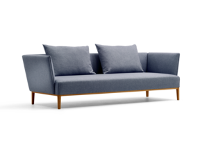 Lorea 3er-Sofa, Eiche, mit Bezug Wollstoff Elverum Ozean