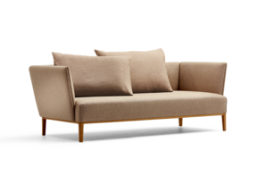 Lorea 2er-Sofa, Eiche, mit Bezug Wollstoff Elverum Haselnuss
