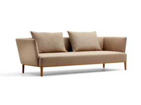 Lorea 3er-Sofa, Eiche, mit Bezug Wollstoff Elverum Haselnuss