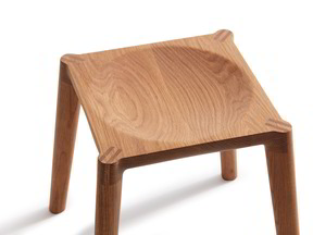 Der Hocker Onwa in Eiche
