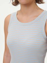 Top aus Bio Baumwolle, ringel himmelblau/pfirsich