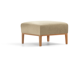 Hocker Lorea, Buche, mit Bezug Wollstoff Stavang Sand