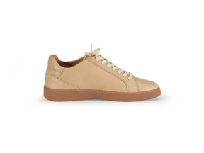 Ledersneaker, creme brulé