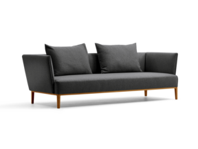 Lorea 3er-Sofa, Eiche, mit Bezug Wollstoff Stavang Schiefer