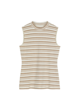 Top aus Bio Baumwolle, camel/offwhite ringel rippe