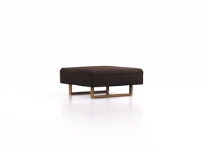 Hocker Sereno, B96xT96cm, Sitzhöhe 43 cm, Kufenfuß Eiche, Wollstoff Stavang Torf
