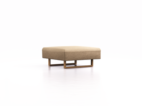 Hocker Sereno, B96xT96cm, Sitzhöhe 43 cm, Kufenfuß Eiche, Wollstoff Stavang Sand