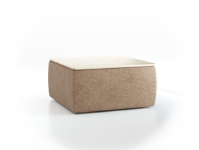 Sofatisch Tambor  mit Stauraum u. Holzdeckel, H 35,3 cm, 71 x 71 cm, Bezug Wollstoff Stavang Haselnuss (65), Esche