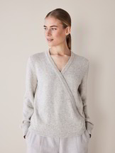 Pullover Wickeloptik, grau melange
