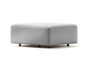 Hocker Sereno, bodennah, Eiche, Wollstoff Stavang Kiesel